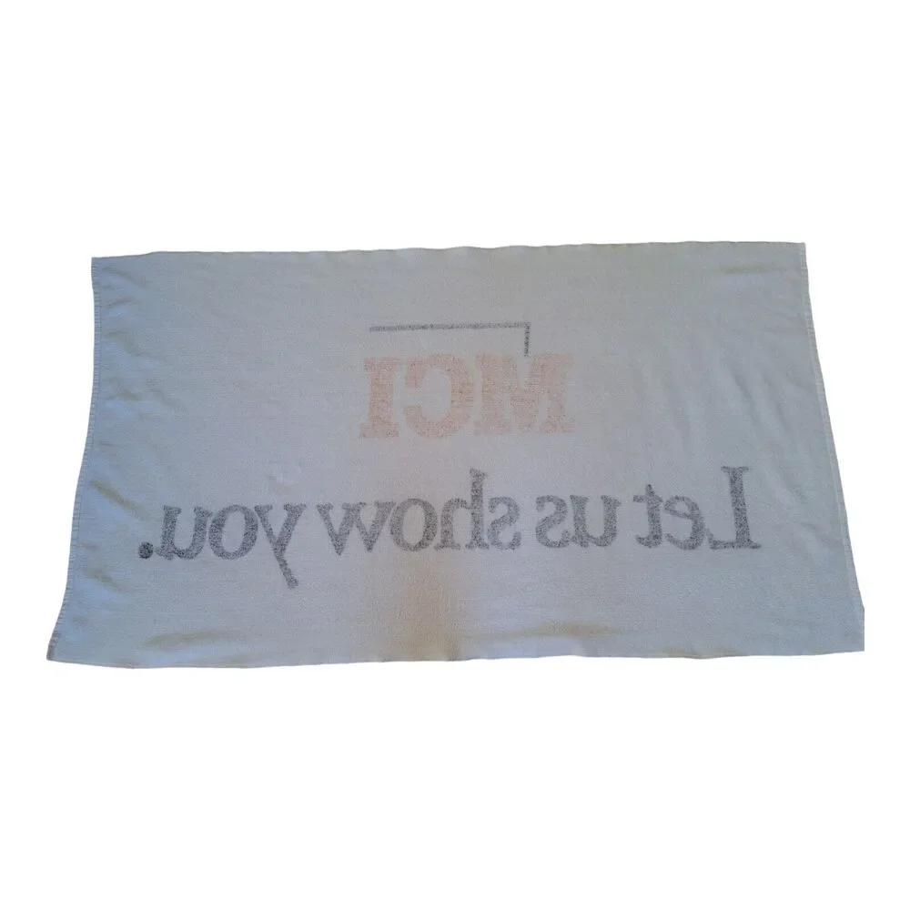1980s Vintage Beach Towel MCI Telecommunications EUC Terrycloth 33 X 58